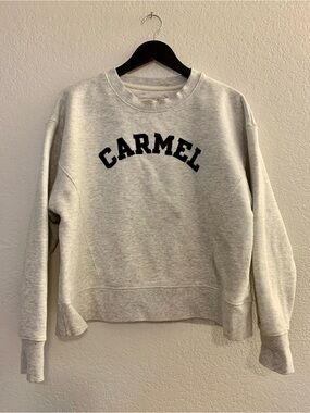 League Carmel Crewneck Sweatshirt in Light Gray with Black Lettering